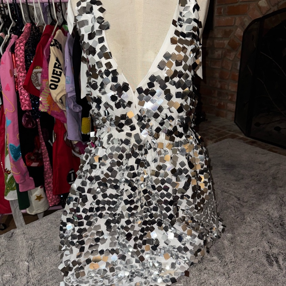 Buddy Love Silver Sequin Mini Dress